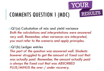 Feedback on questions